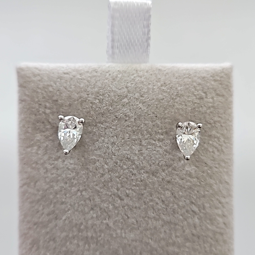 .5ct x 2 Pear Moissanite Screwback Earrings